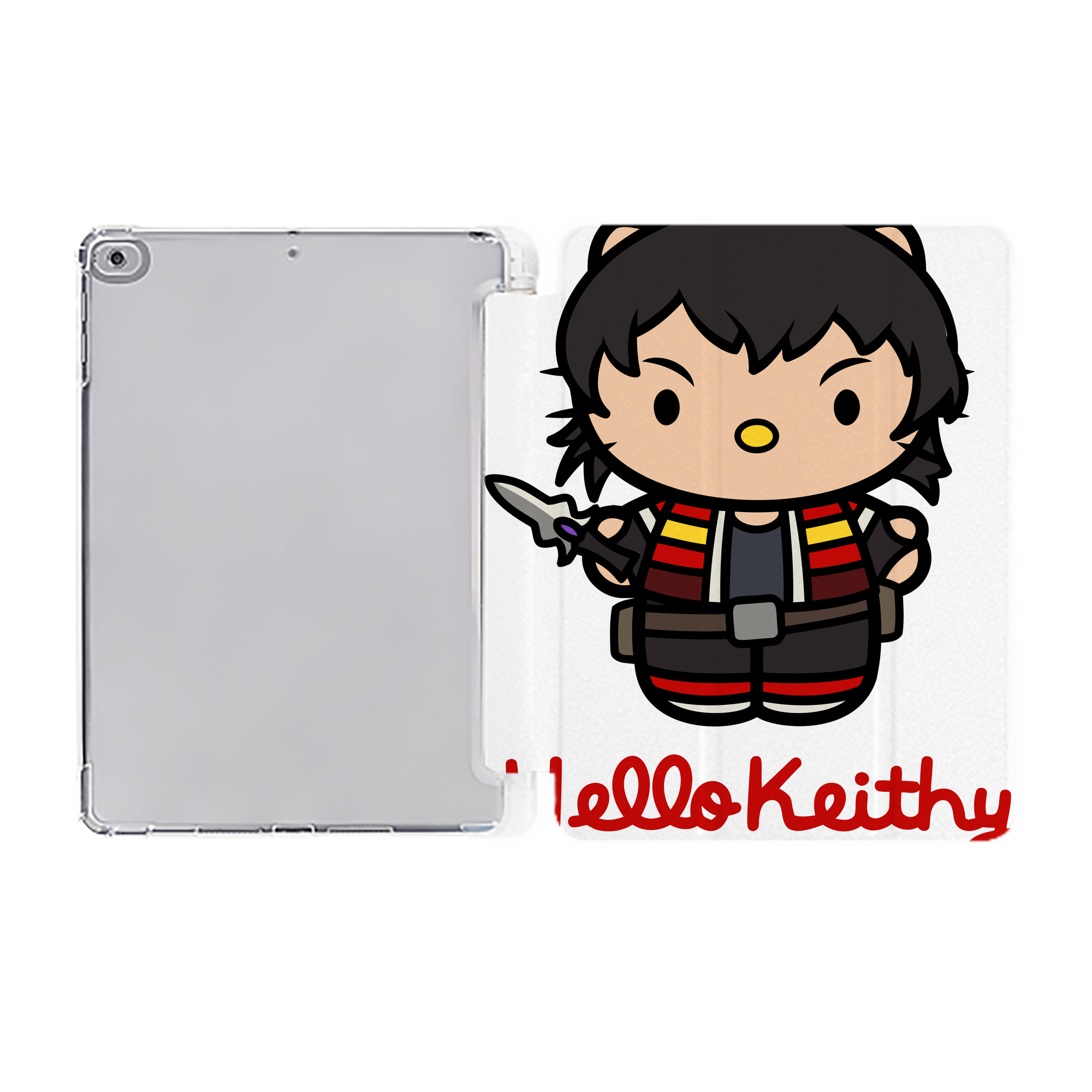 （画像用） Hello Kitty ハローキティ IPad ケース ペン収納付き 三つ折りスタンド PUレザー×シリコン 対応機種9.5/10.5/10.9インチ